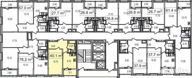 1-к квартира, 40.1 м², 4/25 эт.