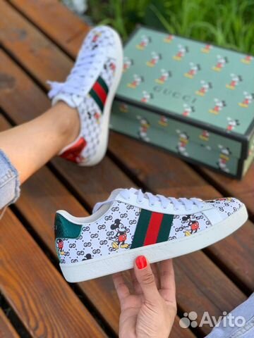Кеды женские gucci Disney кожа Кеды женские gucci Disney кожа