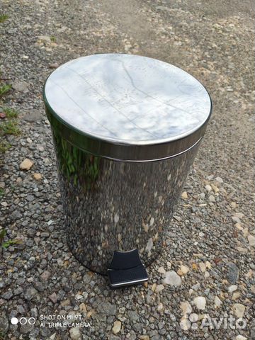 Ведро педальное 12л. металлическое хромированное