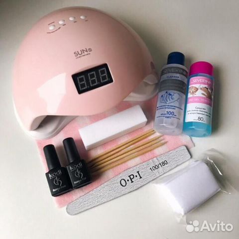 Набор для гель-лака с уф/лед лампой SunOne 48 Вт