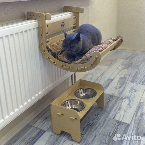 Подвесной гамак на батарею для кошек