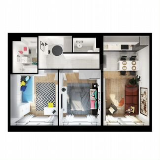 2-к квартира, 53.8 м², 6/17 эт.