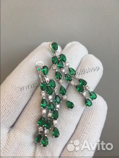 Новые золотые серьги Graff 585 с брил. 1.1 ct