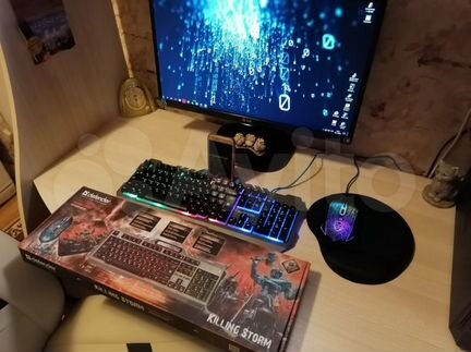 Комплект игровая клавиатура и мышь + коврик Defend