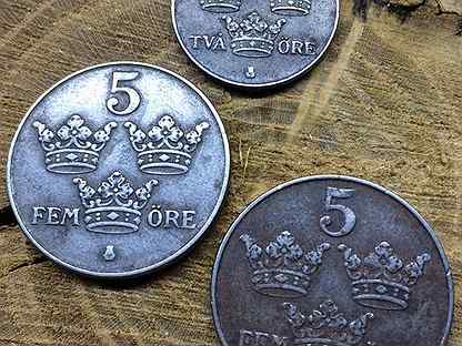 Монеты Швеции 3 шт