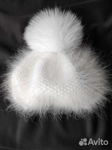 Берет вязаный из пуха норки