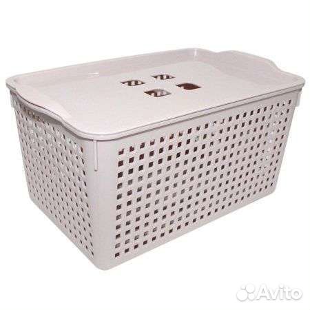 Корзинка (контейнер) 5,3л с крышкой пудраРазмер: 2