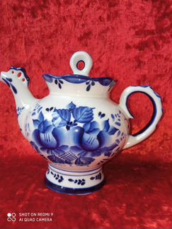 Чайник заварочный. Гжель. СССР. ручная работа