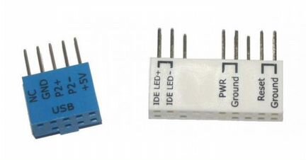 Колодки USB и Q-Connector, контролёр COM порта