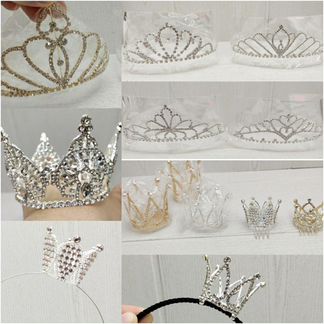 Диадемы, короны на заколке, разные, новые