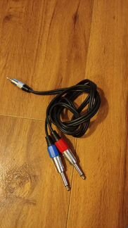 Аудио кабель, stereo jack 3,5 2 x mono jack 6,3
