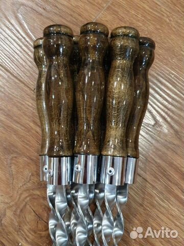 Шампура из нержавейки с деревянными ручками