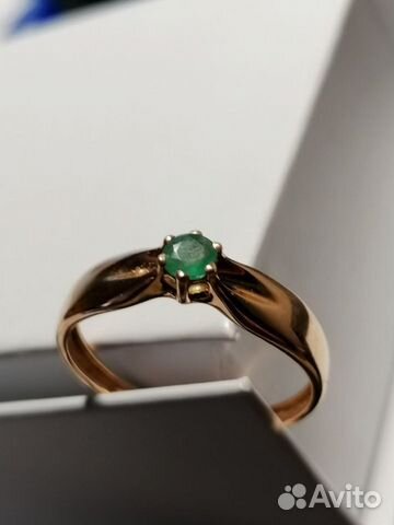 Изящное кольцо с натуральным Изумрудом 3/3 0,171