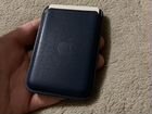 Кошелек Apple leather wallet синий iPhone 12 13