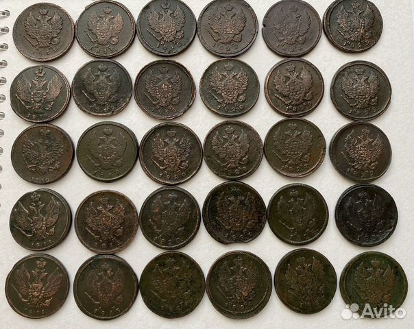 2 копейки 1810-1830 (Пчелка и тетерев)