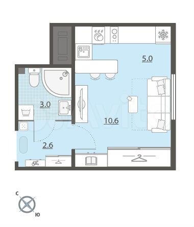 Квартира-студия, 21 м², 25/25 эт.