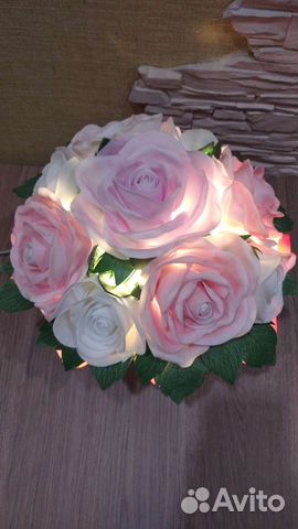 Светильник Букет роз и лилий