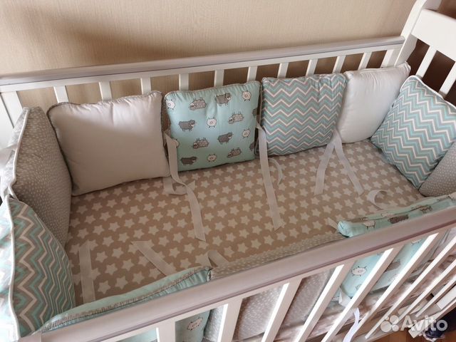 Бортики в кроватку Fluffymoon Happy Sheep Blue