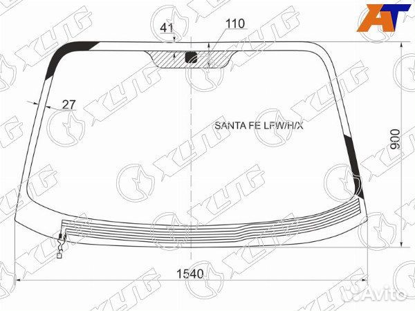 Стекло лобовое hyundai santa FE classic