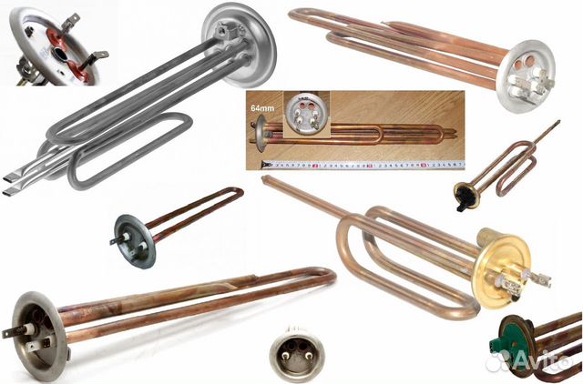 Тэн для воды на прижимном фланце 48; 64; 82.5; 92