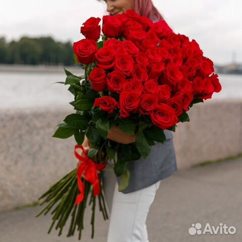 Розы Эквадор 80 100 120 160 см. Цветы. Доставка