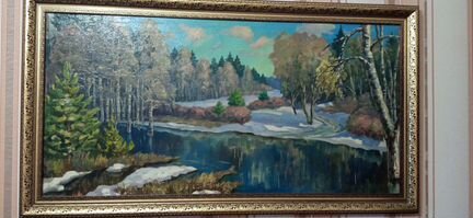 Картина маслом холст 70х годов