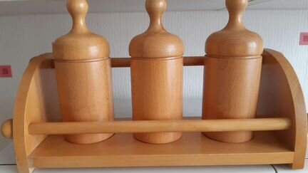 Набор для специй из натур. дерева