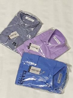 Рубашки для мальчика, длинный рукав (синяя 110-116