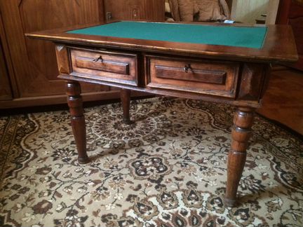 Стол ломберный.Дуб,сукно. Начало 20 века