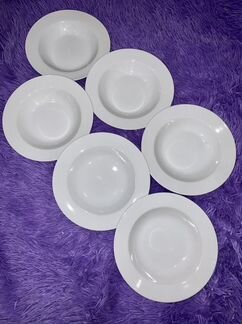 Новый набор глубоких тарелок 6 шт