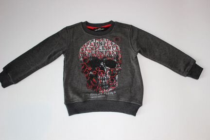 Толстовка Philipp Plein серая с черепом новая