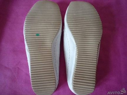 Туфли-сабо белые 30-32 нат. кожа+вышивка+бисер