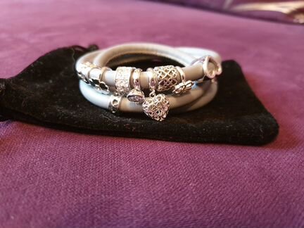 Браслет с шармами Umode из натуральной кожи