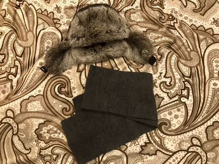 Шапка (мех натуральный) и шарф