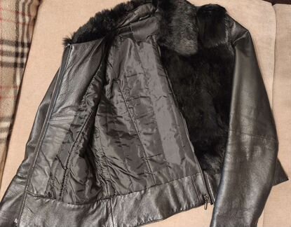 Кожаная Куртка с Мехом Кролика