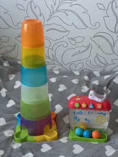 Пирамидка winfun и развивающая муз. игрушка курочк