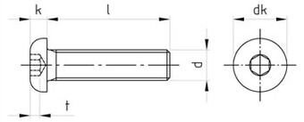 Винт с полукруглой головой, A2 нерж ISO 7380