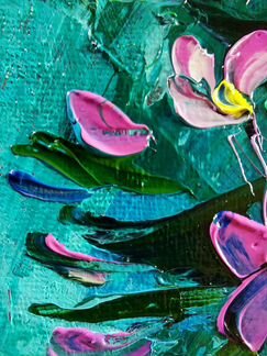 Картина маслом с цветами. 