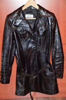 Кожаный пиджак-тренч