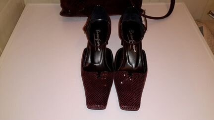 Сумка и туфли 37 размер вместе комплектом Нат кожа