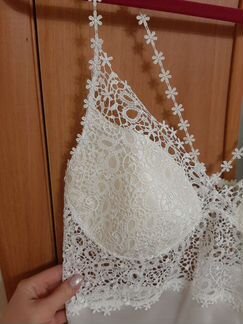 Пеньюар новый р.44-46 белый ночнушка+халатик