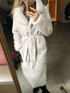 Шуба новая норковая цвет графит 88 см