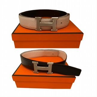 Двухсторонний ремень Hermes (белый/черный)