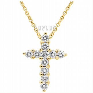 Золотой крест с бриллиантами 1.1 ct