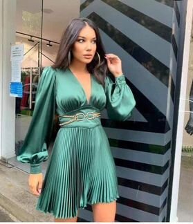 Бомбическое платье плиссе на Новый год 5 цветов