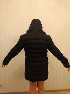 Пуховик зимний теплый мужской черный (размер L)