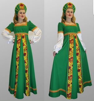 Русский-народный сарафан (платье) с кокошником