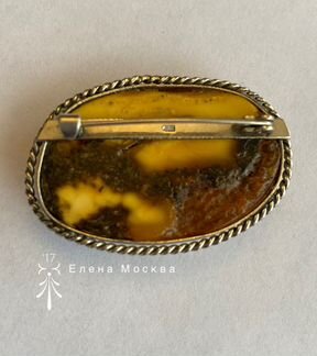 Винтаж: брошь СССР янтарь