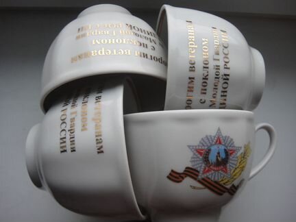 Чайник, 4 Чашки с блюдцами Дулево,от Единой россии