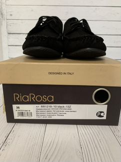 Полу/ботинки женские чёрные Ria Rosa (Эконика) нат